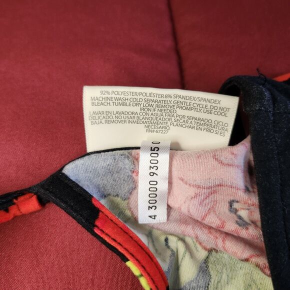 Bobbie Brooks Floral Tunic Dress Medium Black Red Pink 3/4 Sleeve Soft... - Picture 6 of 8